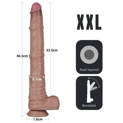 dildo gigante in silicone a doppia densità XXL color carne cm 40