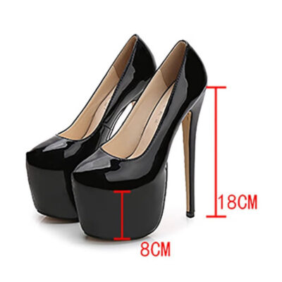 scarpa décolleté a spillo con plateau e punta chiusa neri taglia38