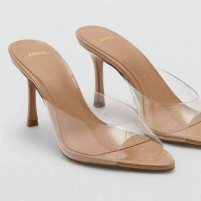 sandali trasparenti tacco Mango Nude in Vinile tacco10cm taglia40