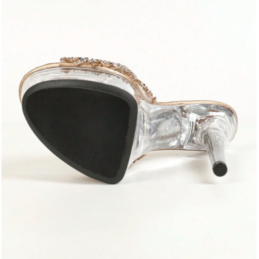 Mules Plateau Glitter Oro: Scarpe Pole Dance e Clubwear taglia 37.5