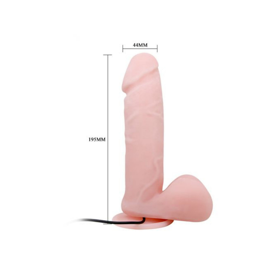 FALLO REALISTICO VIBRANTE ROTANTE CON VENTOSA E TESTICOLI